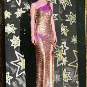Rose Gold Sequin Evening/Prom Dress - Size 3